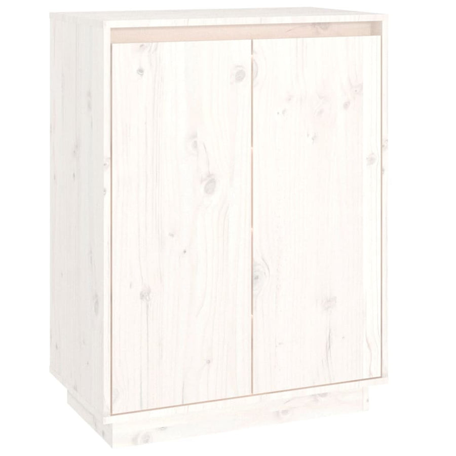 Shoe Cabinet White 60x35x80 cm Solid Wood Pine