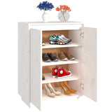 Shoe Cabinet White 60x35x80 cm Solid Wood Pine - Top-Down View