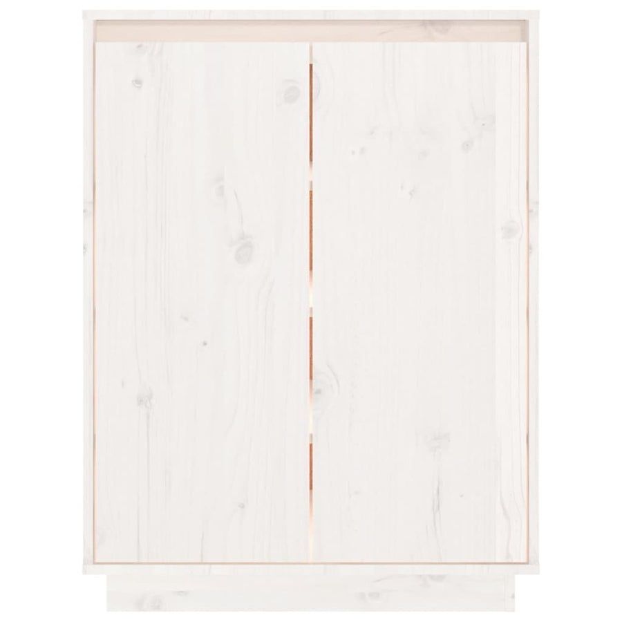 Shoe Cabinet White 60x35x80 cm Solid Wood Pine