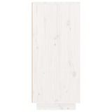 Shoe Cabinet White 60x35x80 cm Solid Wood Pine - Rear View