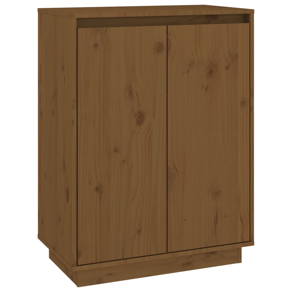 Shoe Cabinet Honey Brown 60x35x80 cm Solid Wood Pine