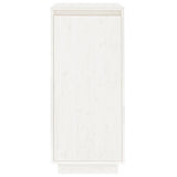 Shoe Cabinet White 35x35x80 cm Solid Wood Pine - 45-Degree Angle