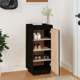 Shoe Cabinet Black 35x35x80 cm Solid Wood Pine - Side View