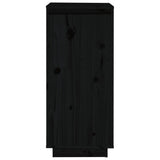 Shoe Cabinet Black 35x35x80 cm Solid Wood Pine - 45-Degree Angle