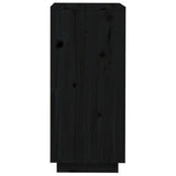 Shoe Cabinet Black 35x35x80 cm Solid Wood Pine