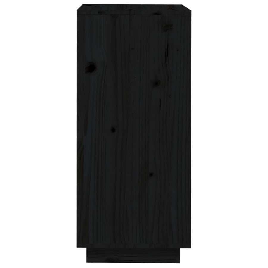 Shoe Cabinet Black 35x35x80 cm Solid Wood Pine