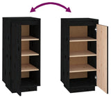Shoe Cabinet Black 35x35x80 cm Solid Wood Pine - Close-Up Angle