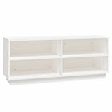 Shoe Cabinet White 110x34x45 cm Solid Wood Pine