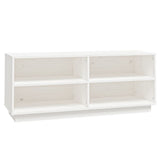 Shoe Cabinet White 110x34x45 cm Solid Wood Pine - Front View