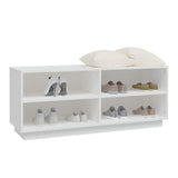 Shoe Cabinet White 110x34x45 cm Solid Wood Pine - Top-Down View