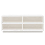 Shoe Cabinet White 110x34x45 cm Solid Wood Pine