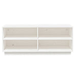 Shoe Cabinet White 110x34x45 cm Solid Wood Pine