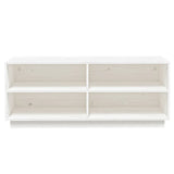 Shoe Cabinet White 110x34x45 cm Solid Wood Pine - 45-Degree Angle