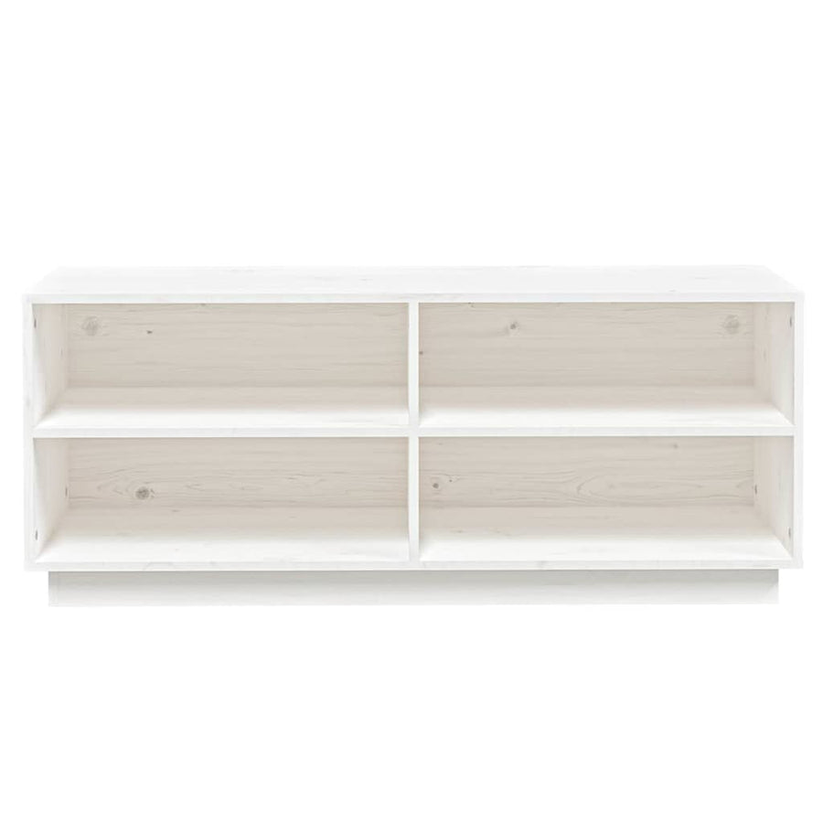 Shoe Cabinet White 110x34x45 cm Solid Wood Pine