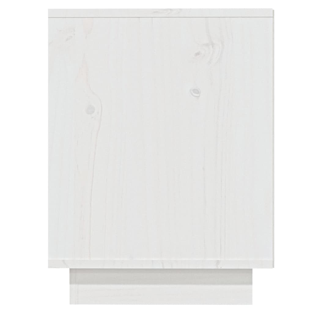 Shoe Cabinet White 110x34x45 cm Solid Wood Pine