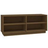 Shoe Cabinet Honey Brown 110x34x45 cm Solid Wood Pine - Front View