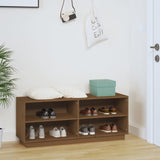 Shoe Cabinet Honey Brown 110x34x45 cm Solid Wood Pine - Side View