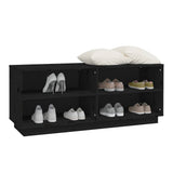 Shoe Cabinet Black 110x34x45 cm Solid Wood Pine - Top-Down View