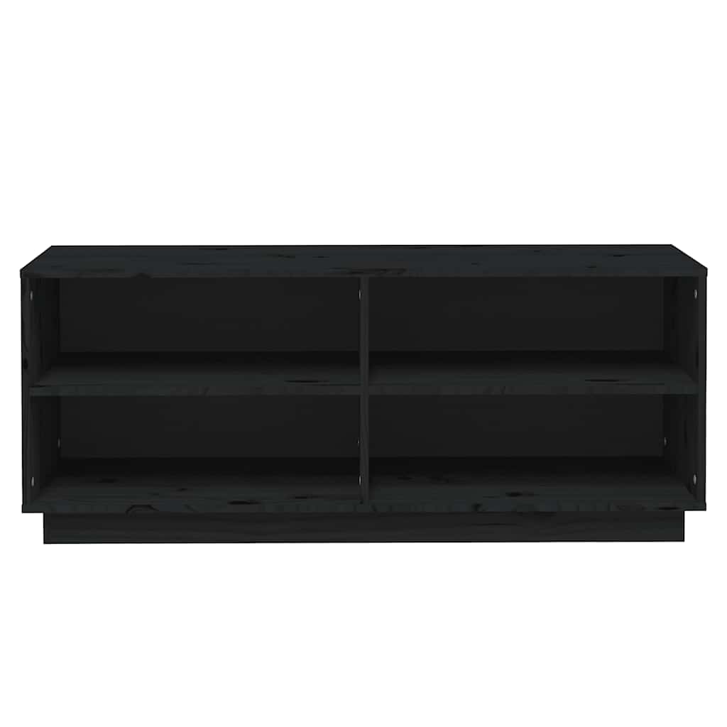 Shoe Cabinet Black 110x34x45 cm Solid Wood Pine