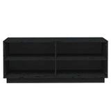 Shoe Cabinet Black 110x34x45 cm Solid Wood Pine