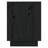 Shoe Cabinet Black 110x34x45 cm Solid Wood Pine - Rear View