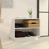 Shoe Cabinet White 60x34x45 cm Solid Wood Pine - Side View