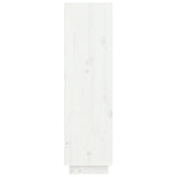 Shoe Cabinet White 60x34x105 cm Solid Wood Pine - Close-Up Angle