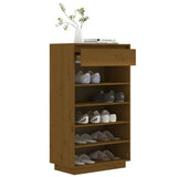 Shoe Cabinet Honey Brown 60x34x105 cm Solid Wood Pine