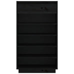 Shoe Cabinet Black 60x34x105 cm Solid Wood Pine