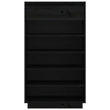 Shoe Cabinet Black 60x34x105 cm Solid Wood Pine - 45-Degree Angle