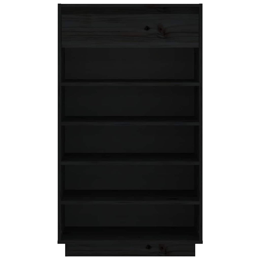 Shoe Cabinet Black 60x34x105 cm Solid Wood Pine