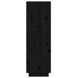 Shoe Cabinet Black 60x34x105 cm Solid Wood Pine