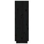 Shoe Cabinet Black 60x34x105 cm Solid Wood Pine