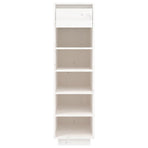 Shoe Cabinet White 30x34x105 cm Solid Wood Pine