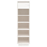 Shoe Cabinet White 30x34x105 cm Solid Wood Pine - Side View