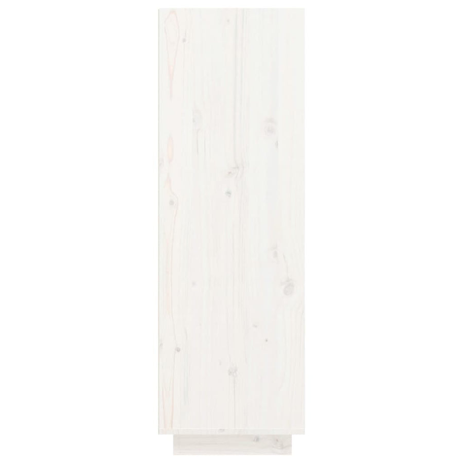 Shoe Cabinet White 30x34x105 cm Solid Wood Pine