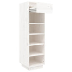 Shoe Cabinet White 30x34x105 cm Solid Wood Pine