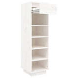 Shoe Cabinet White 30x34x105 cm Solid Wood Pine - Rear View