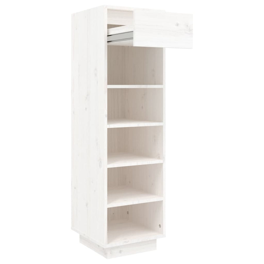 Shoe Cabinet White 30x34x105 cm Solid Wood Pine