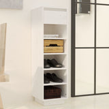 Shoe Cabinet White 30x34x105 cm Solid Wood Pine - Low Angle