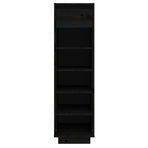 Shoe Cabinet Black 30x34x105 cm Solid Wood Pine