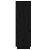 Shoe Cabinet Black 30x34x105 cm Solid Wood Pine - Top-Down View