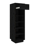Shoe Cabinet Black 30x34x105 cm Solid Wood Pine - 45-Degree Angle