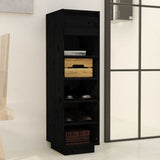 Shoe Cabinet Black 30x34x105 cm Solid Wood Pine