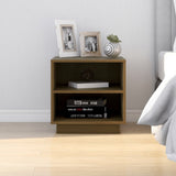Bedside Cabinets 2 pcs Honey Brown 40x34x40 cm Solid Wood Pine - Side View