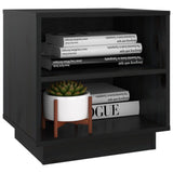 Bedside Cabinet Black 40x34x40 cm Solid Wood Pine - Top-Down View