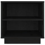 Bedside Cabinet Black 40x34x40 cm Solid Wood Pine - 45-Degree Angle