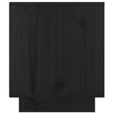 Bedside Cabinet Black 40x34x40 cm Solid Wood Pine - Rear View