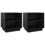 Bedside Cabinets 2 pcs Black 40x34x40 cm Solid Wood Pine