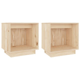 Bedside Cabinets 2 pcs 40x30x40 cm Solid Wood Pine - Front View